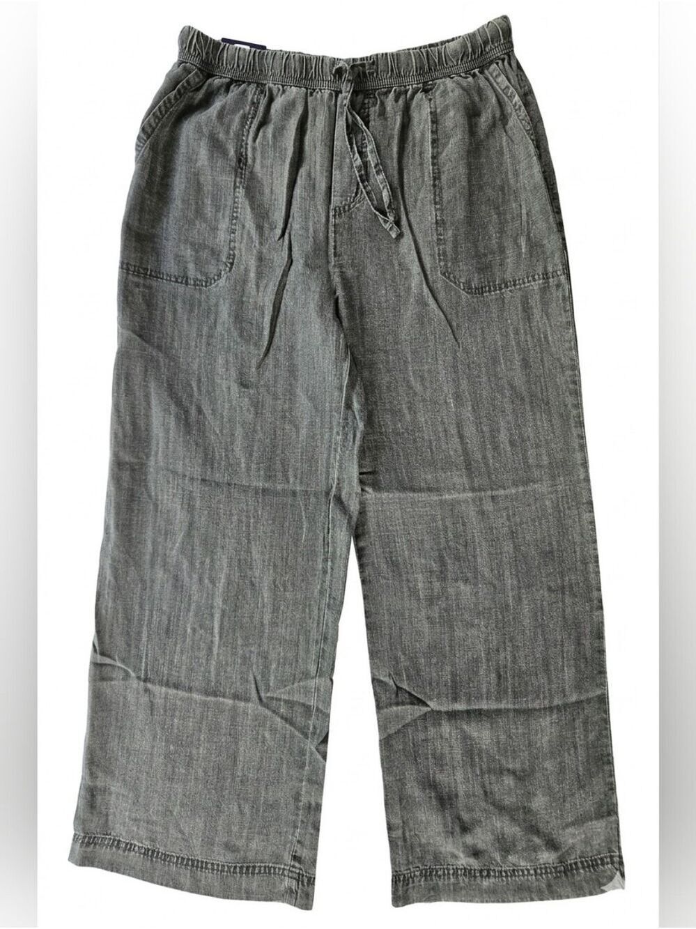 Splendid Grey Drawstring Wide Leg Flowy Cropped Pants NWT Medium
